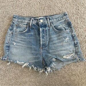 Agolde High Rise Jaden Distress Blue Denim Jeans